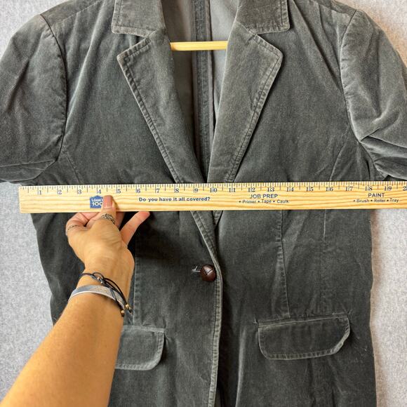 J.Crew Velvet Blazer Jacket Women’s Sz 10 Gray Green Preppy Academia Minimalist - Picture 7 of 10